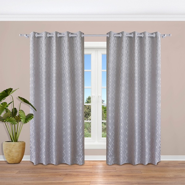 Cortina De Tecido Jacquard Cinza 1,80x 2,70m Caribe