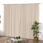 Cortina De Trilho Suisso Prega Wave De Linho Com Forro Blacko