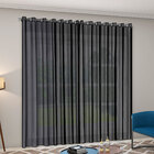 Cortina De Varão De 5 Metros Ou 4 Metros Voil Preta Lista Clá