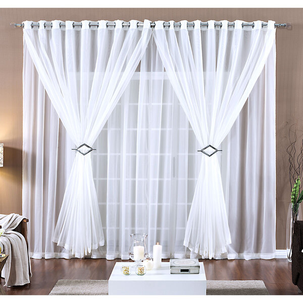 Cortina De Voal Branca 2m X 1,70m Para Varão Simples