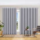 Cortina De Voil Cinza Com Forro E Ilhós Cromado 1,70 X 2,70m