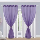 Cortina De Voil Infantil Lilás Com Forro 2,20m X 2,70m Sonho