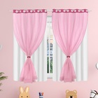 Cortina De Voil Infantil Rosa Com Forro 1,50m X 2,70m Sonho