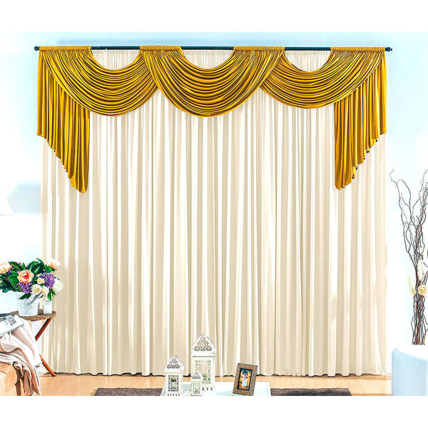 Cortina Decorativa Malha Gel Varão Duplo 4m X 2,80m De Altura