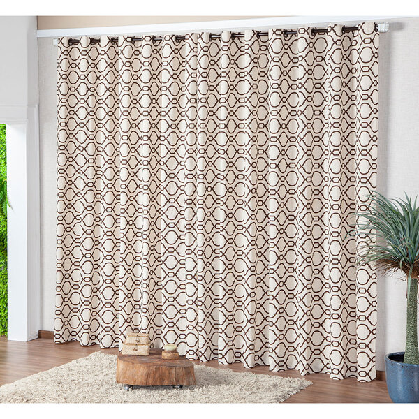Cortina Decorativa Para Sala 4,00m X 2,70m Tecido Capri - Ide