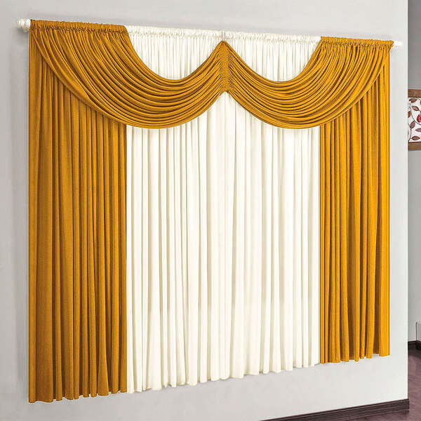 Cortina Decorativa Para Sala Mostarda 2m X 1,70m De Altura Id