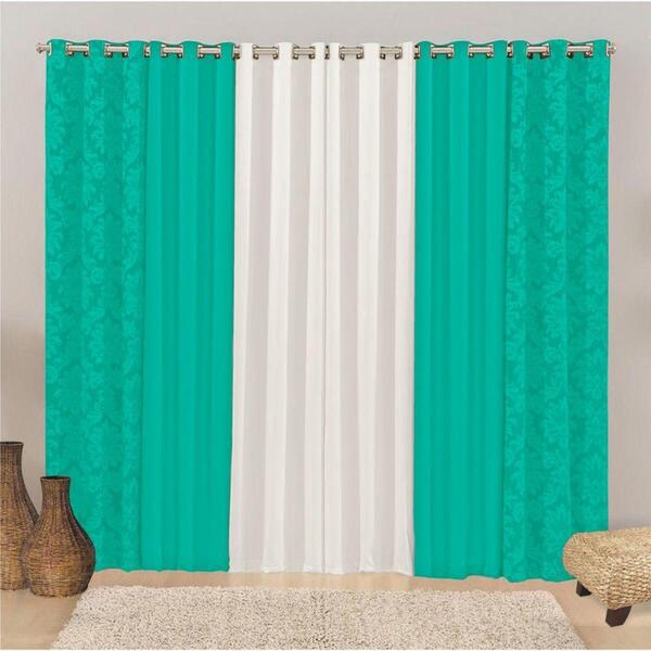 Cortina Degradê Para Trilho Comum Jacquard E Oxford 3,00 X 2,