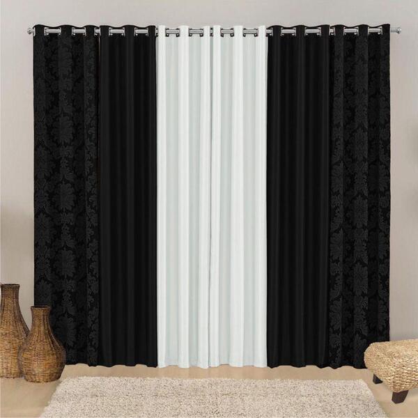 Cortina Degradê Para Trilho Comum Jacquard E Oxford 3,00 X 2,