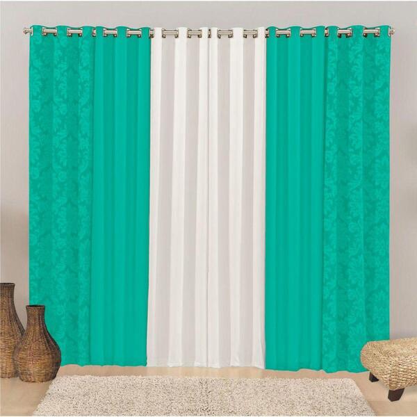 Cortina Degradê Para Trilho Suisso Max Jacquard E Oxford 2,00