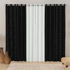 Cortina Degradê Para Varão Tecido Jacquard E Oxford 2,00 X 1,