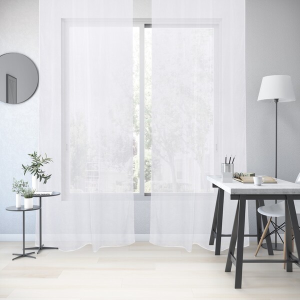 Cortina Deryl Poliéster Branco 2,8x2m 1 Folha Inspire