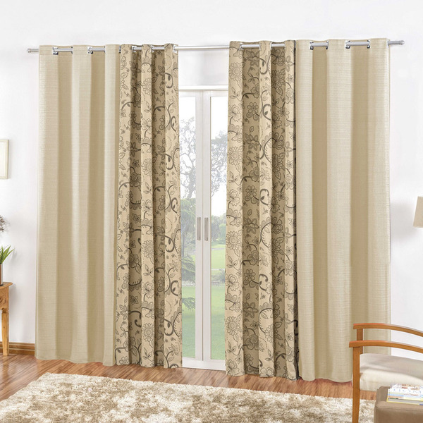 Cortina Dublin 2 00m X 1 70m Tecido Rústico Floral Estampado