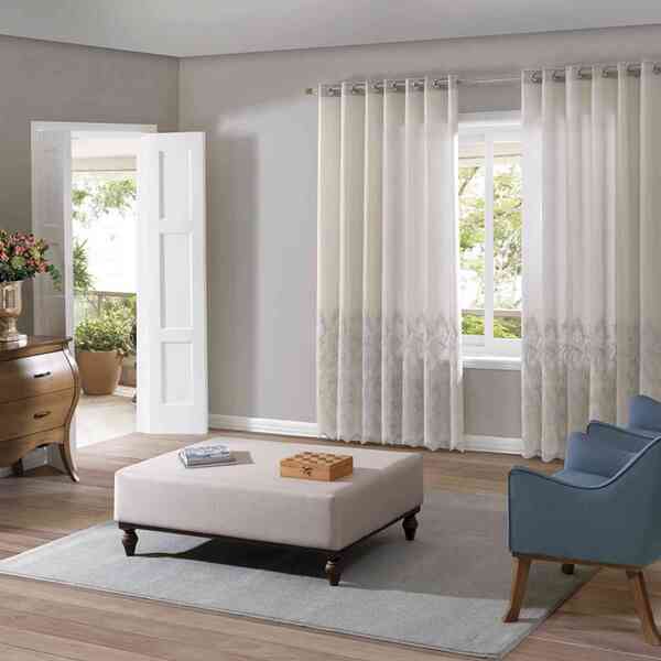 Cortina Duplex 4 20 X 2 50 M Valência Barrada Areia Bella Jan