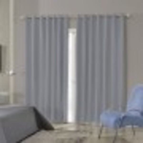 Cortina Duplex 4 20x2 50 Lisa Cromo/titanio Bella Janela