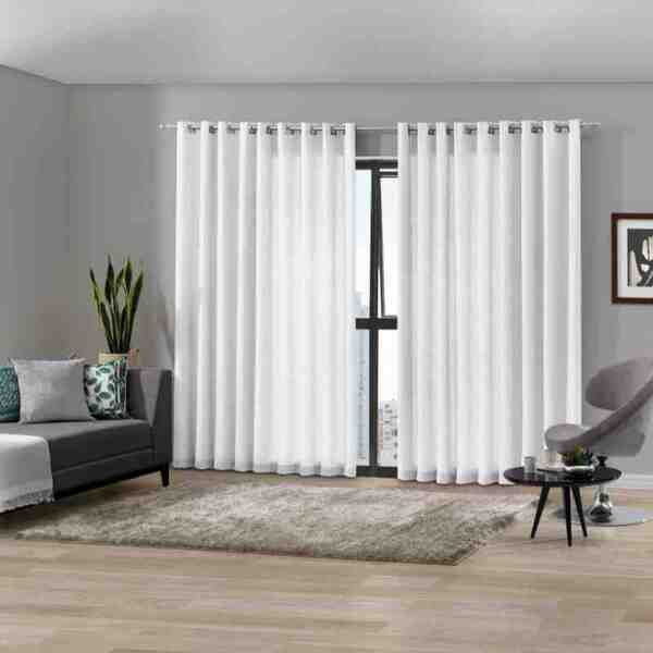 Cortina Duplex 5 40 X 2 50 Mônaco Branco Bella Janela