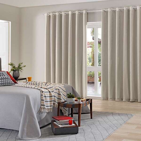 Cortina Duplex 5 40x2 50 Partenon/taupe Bella Janela