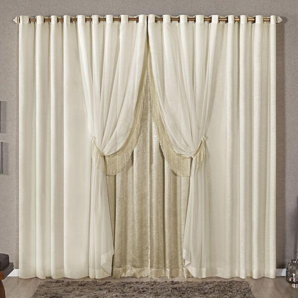 Cortina Duquesa E Voal 2,00m X 1,70m Bronze