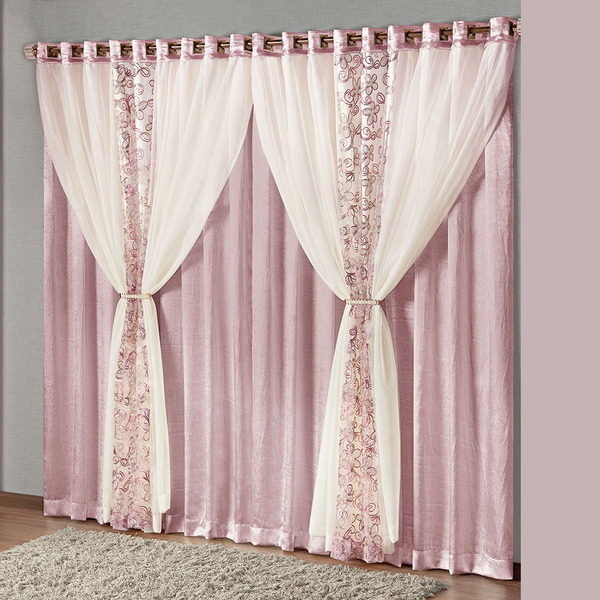 Cortina Dyamond 2 Metros Cetim Amassado Sala Quarto Para Varã