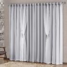 Cortina E Voal 3,00 X 2,50 Metros Cinza