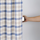 Cortina Eco Xadrez Algodão Azul 2,20x1,30m 2 Folhas Speciatta