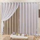 Cortina Elegance 2 00m X 1 70m Bege Tecido Semi Blackout Com