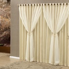 Cortina Fênix Sala E Quarto Varão Simples 3,00m X 2,70m Bege