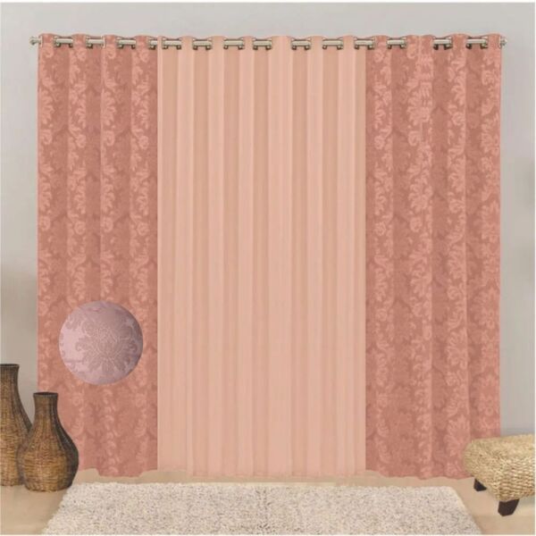 Cortina Firenze Para Varão Em Jaquard 3 00m X 2 60m Sala Quar