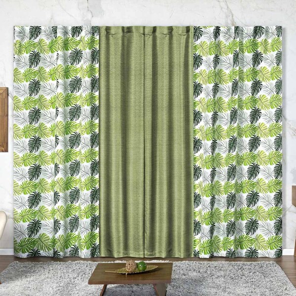 Cortina Floratta Estampada Gorgurinho Para Trilho Comum Antig