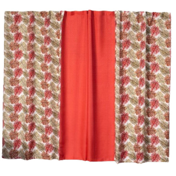 Cortina Floreal 2 Metros Sala Quarto Trilho Suisso Vermelho