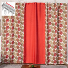 Cortina Floreal 3 Metros Sala Quarto Trilho Suisso - Vermelho