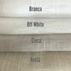 Cortina Gaze De Linho 4,00larg X 2,70alt Off White Decore&cub