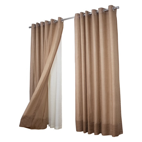 Cortina Gaze De Linho Com Forro Leve 3.00 X 2.60m - Terracota
