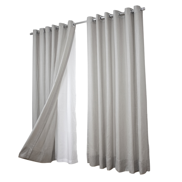 Cortina Gaze De Linho Com Forro Leve 5.00 X 2.60m Glm - Cinza