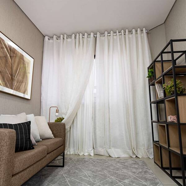 Cortina Gaze De Linho Com Forro Leve 5.00 X 2.60m Glm - Linho