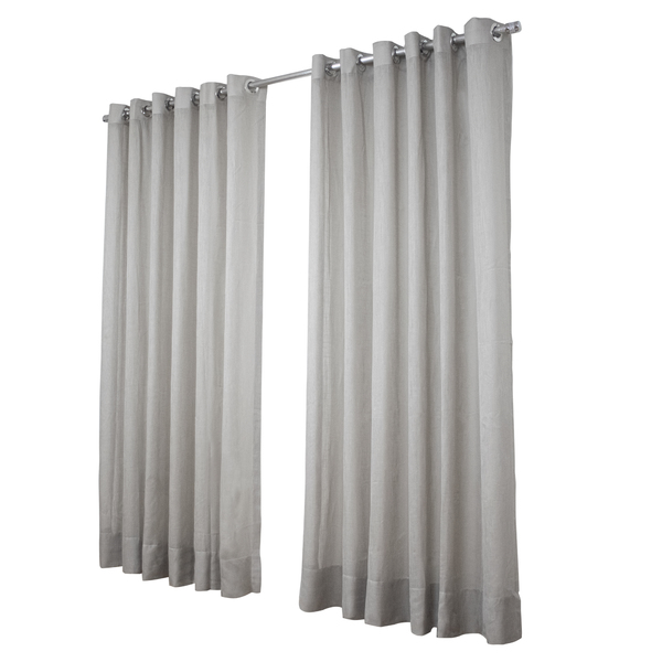 Cortina Gaze De Linho Voal 3.00 X 2.60m Gls - Cinza C/ Ilhós