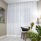 Cortina Gaze De Linho Voal 5.00 X 2.60m Gls - Branco C/ Ilhós