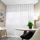 Cortina Gaze De Linho Voal 5.00 X 2.60m Gls - Branco C/ Ilhós