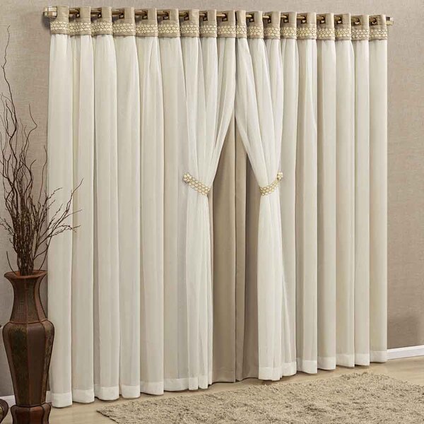 Cortina Grécia 4 Mts Sala Quarto Blackout Para Varão - Chocol