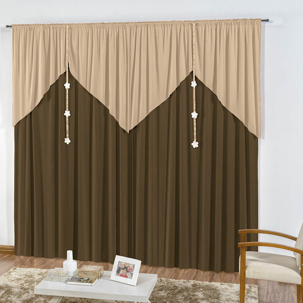 Cortina Grécia Casa Dona 300x250cm Tabaco