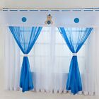 Cortina Guga Tapetes Para Quarto Voil Ursinho Azul Turquesa
