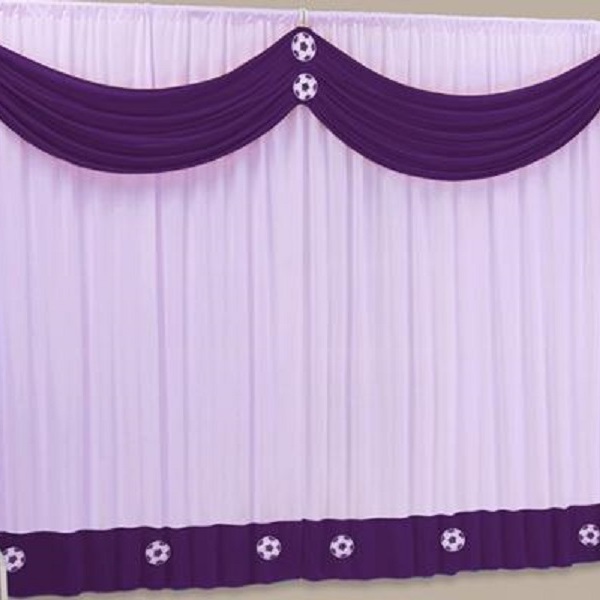 Cortina Happy Ball Casa Dona 4,00x2,80 Roxo Com Lilás