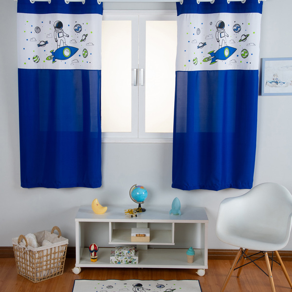 Cortina Infantil Estampada Astronauta 2 00x1 70m Royal