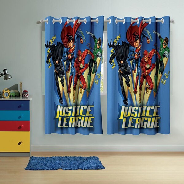 Cortina Infantil - Liga da Justiça - 3,00m x 1,80m - P/ Varão