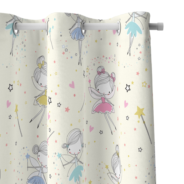 cortina infantil para quarto de meninas fadas 2 80m x 1 40m