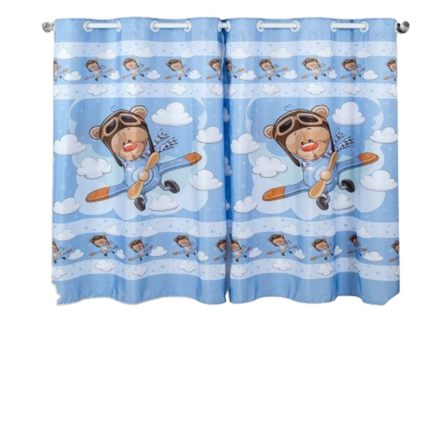 Cortina Infantil Sublimada Estampada 2,00 X1,50m Aviador