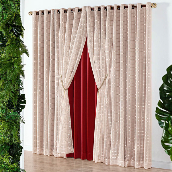 Cortina Iris 3 Metros Semi Blackout Sala Quarto Para Varão -