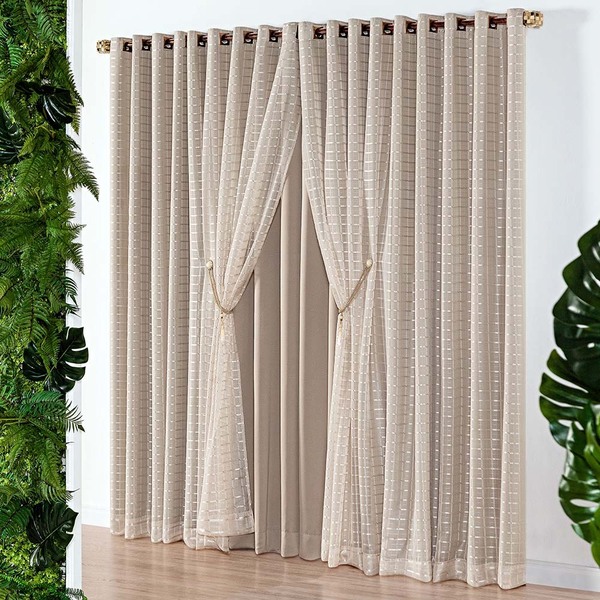 Cortina Iris 3 Metros Semi Blackout Sala Quarto Para Varão -