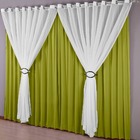 Cortina Istambul 300x250cm Com Voal Para Varão Simples Verde