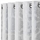 Cortina Jacquard 2,80x2,70 Para Varão Simples Branco