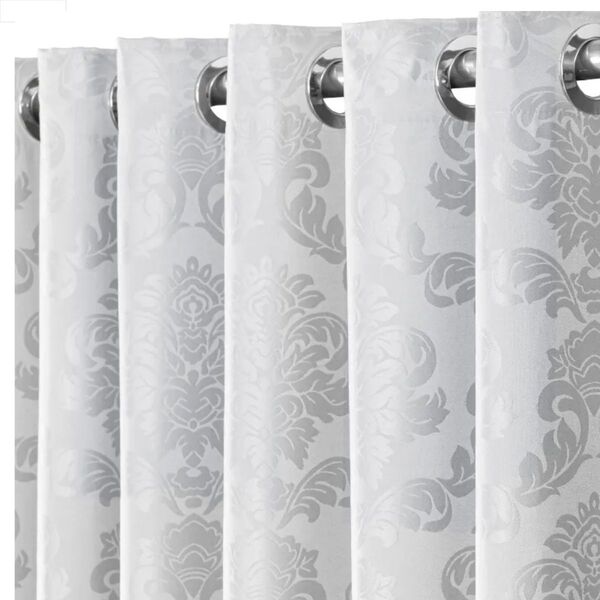 Cortina Jacquard 2,80x2,70 Para Varão Simples Branco